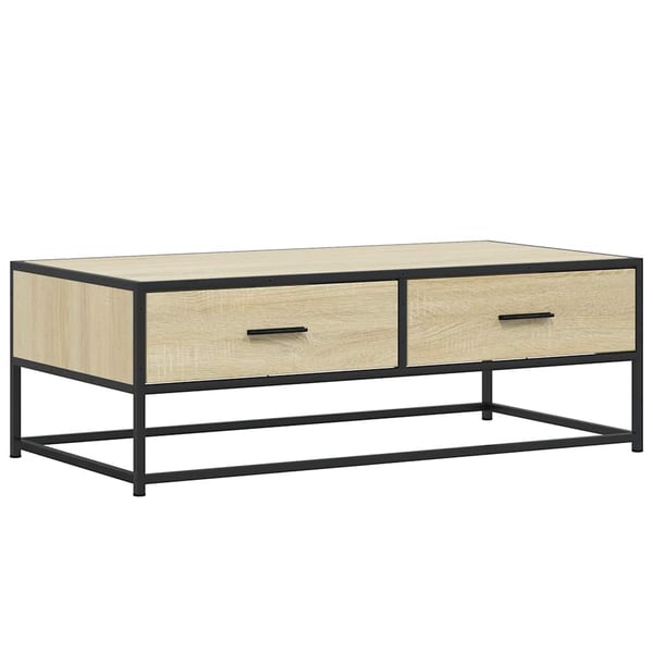vidaXL Salongbord sonoma eik 100x50x35 cm konstruert tre og metall