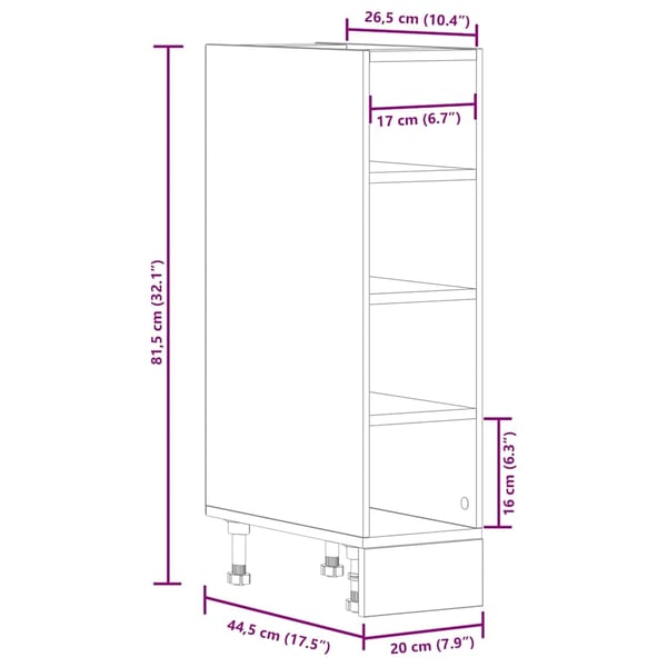 vidaXL Underskåp "Riga" vit 20x44,5x81,5 cm konstruerat trä