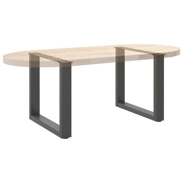vidaXL Salongbordben U-formet 2 stk antrasitt 50x(42-43) cm stål