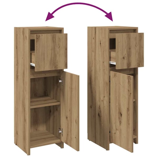 vidaXL Baderomsskap artisan eik 30x30x95 cm konstruert tre