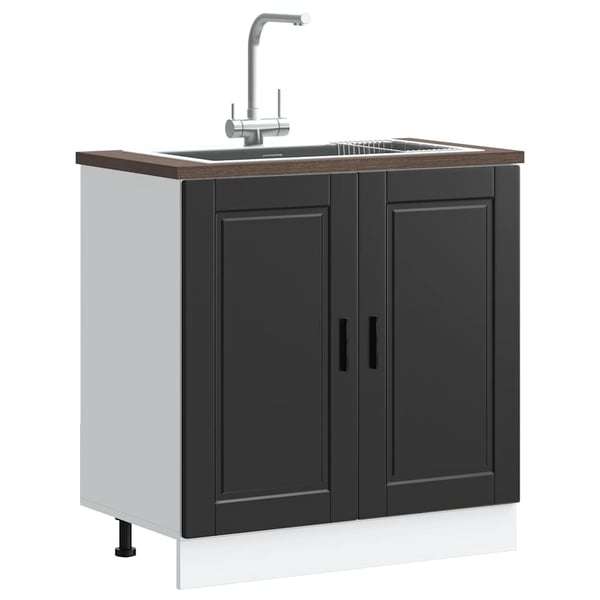 vidaXL underskab til vask Porto 80x46x81,5 cm konstrueret træ sort