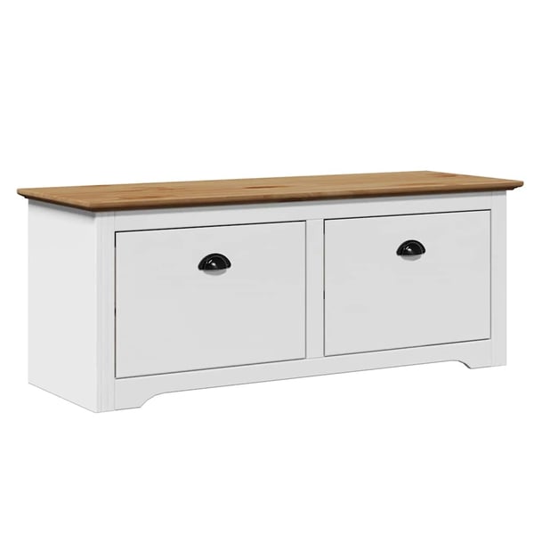 vidaXL Gangbenk BODO hvit og brun 114x40x45 cm