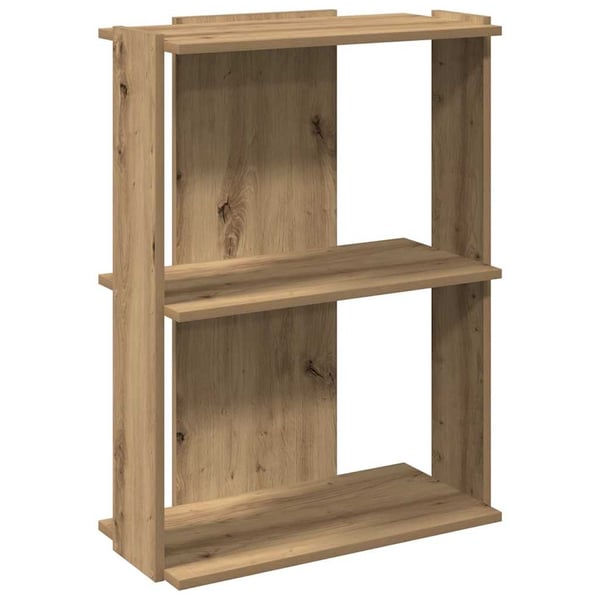 vidaXL Bokhylle 3 etasjer artisan eik 60x30x80 cm konstruert tre
