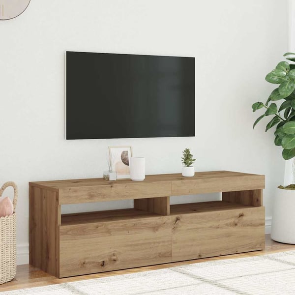 vidaXL TV-kaappi LED-valoilla käsityöläinen tammi 120x35x40 cm