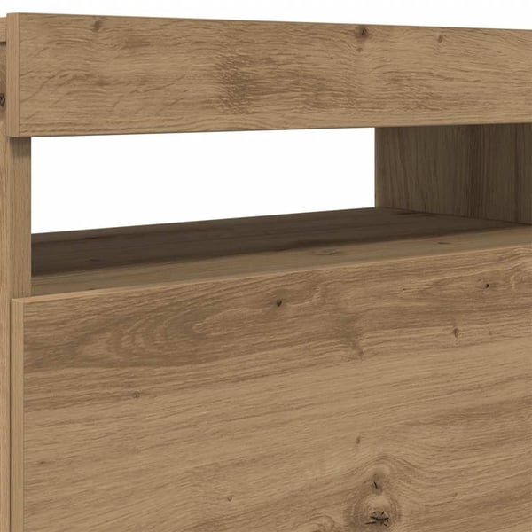 vidaXL TV-benk med LED-lys artisan eik 120x35x40 cm konstruert tre