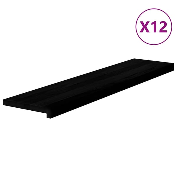 vidaXL Trappetrinn 12 stk mørkebrun 110x30x2 cm heltre eik