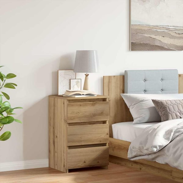 vidaXL Nattbord artisan eik 40x35x62,5 cm konstruert tre