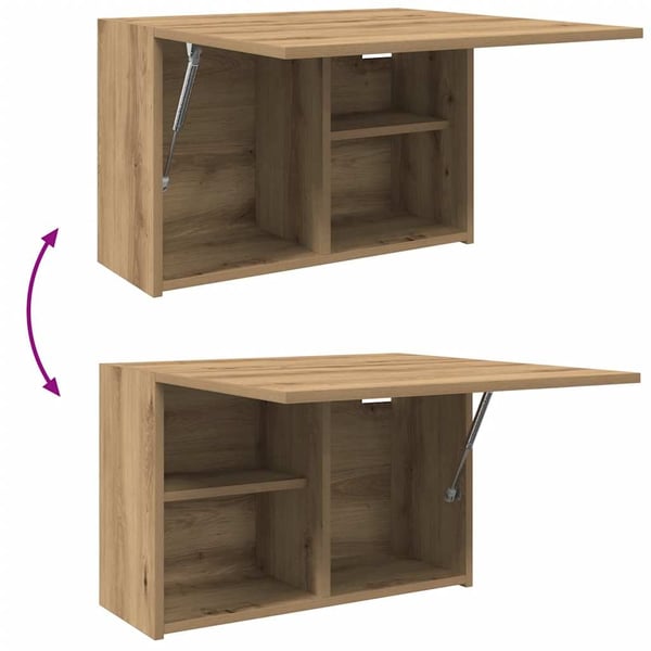 vidaXL væghængt badeværelsesskab 60x25x40 cm konstrueret træ kunsteg