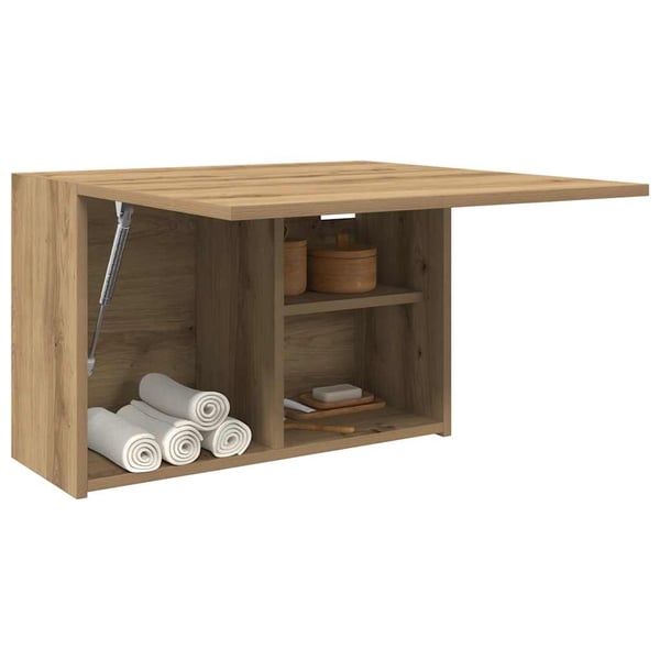 vidaXL væghængt badeværelsesskab 60x25x40 cm konstrueret træ kunsteg