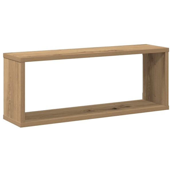 vidaXL væghylder 2 stk. 60x15x30 cm kubeformet konstrueret træ kunsteg