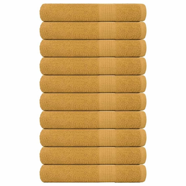 vidaXL saunahåndklæder FROGN 10 stk. guld 80x200 cm 360 gsm