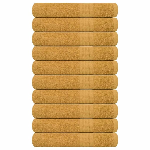 vidaXL håndklæder FROGN 10 stk. guld 100x200 cm 360 gsm