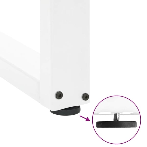 vidaXL sofabordsben U-formet 2 stk. hvid 40x(30-31) cm stål