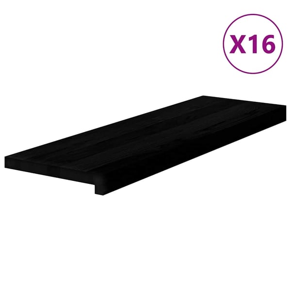 vidaXL Trappetrinn 16 stk mørkebrun 80x25x2 cm heltre eik