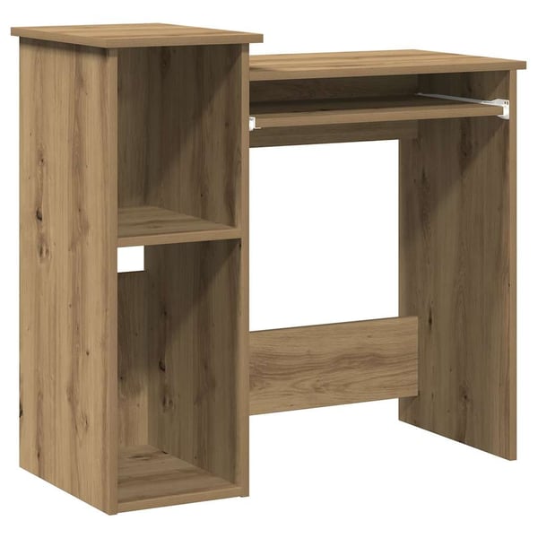 vidaXL Skrivebord med hylder håndværker eg 84x40x78 cm