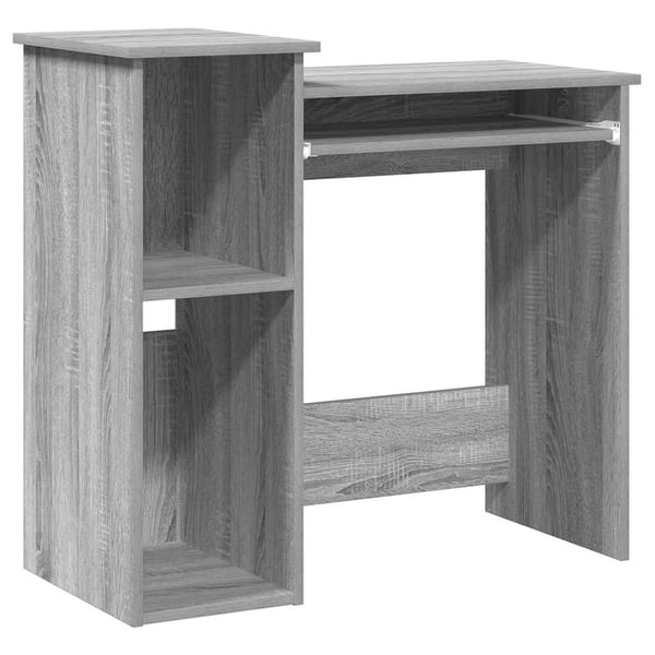 vidaXL Skrivebord med hyller grå sonoma 84x40x78 cm konstruert tre