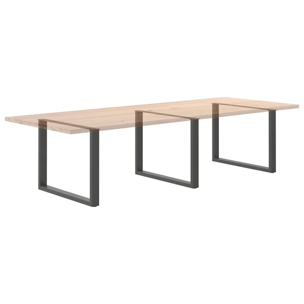 vidaXL Spisebordben U-formet 3 Stk antrasitt 100x(72-73) cm stål