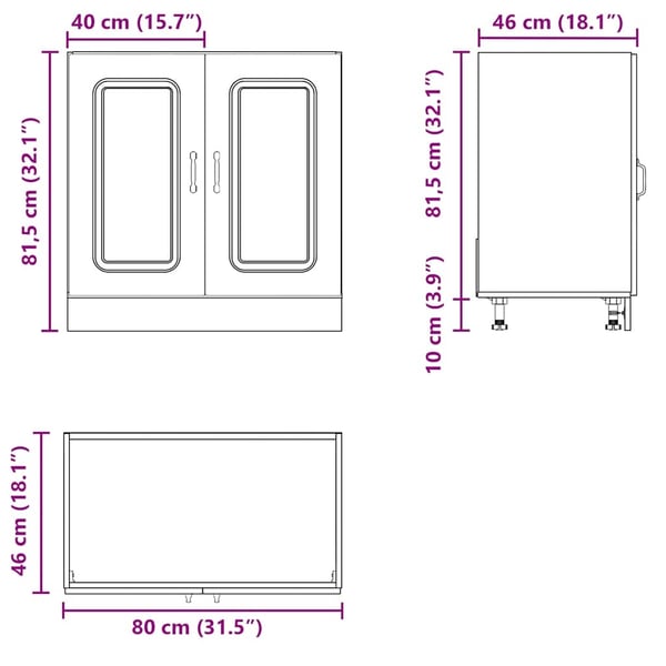 vidaXL Vask underskap Kalmar betonggrå 80x46x81,5 cm konstruert tre