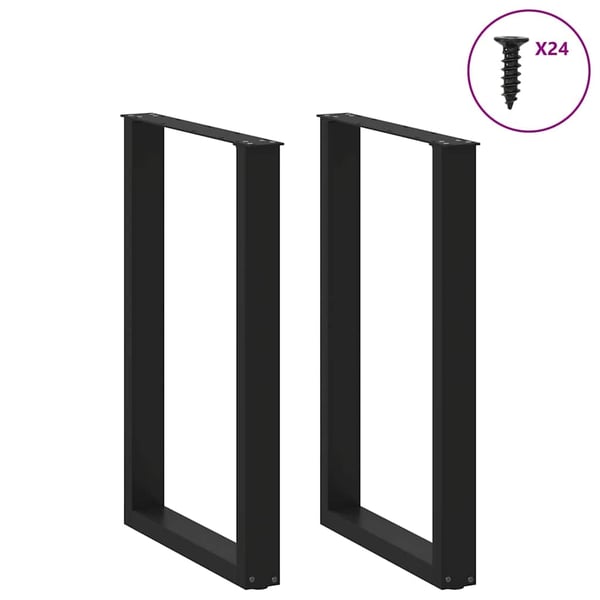 vidaXL barbordsben U-formet 2 stk. sort 60x(90-91) cm stål