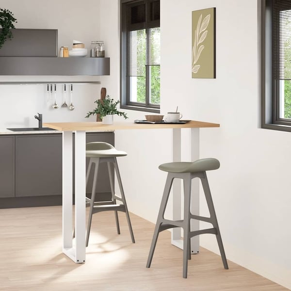 vidaXL Barbordben U-formet 2 stk hvit 40x(110-111) cm stål