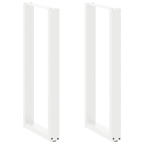 vidaXL Baaripöydän jalat U-muotoiset 2 kpl valkoinen 40x(100-101) cm teräs