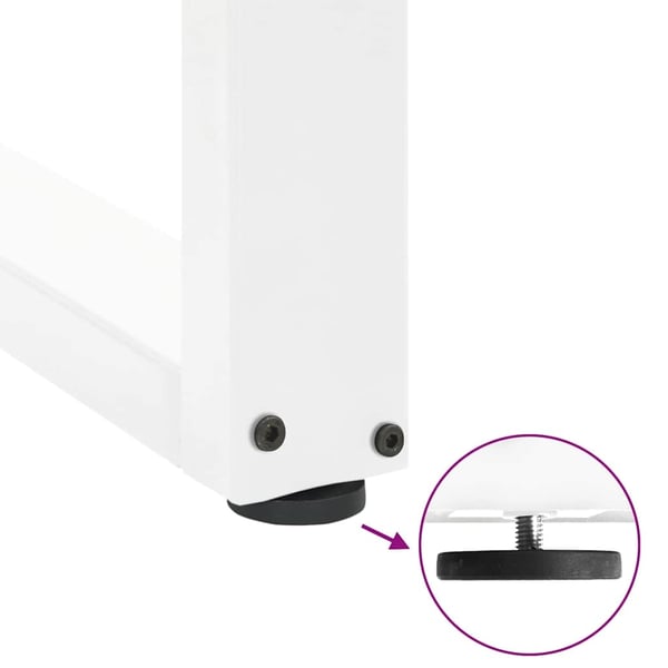 vidaXL Spisebordben U-formet 3 Stk hvit 100x(72-73) cm stål