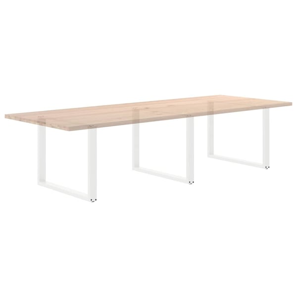 vidaXL Spisebordben U-formet 3 Stk hvit 100x(72-73) cm stål