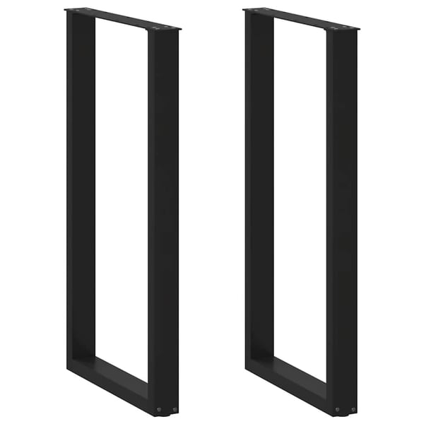 vidaXL Barbordben U-formet 2 stk svart 60 x (110-111) cm stål