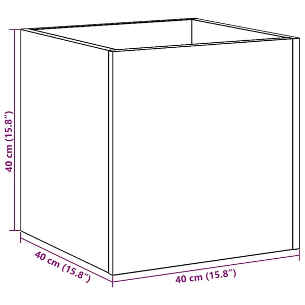 vidaXL Plantekasse artisan eik 40x40x40 cm konstruert tre