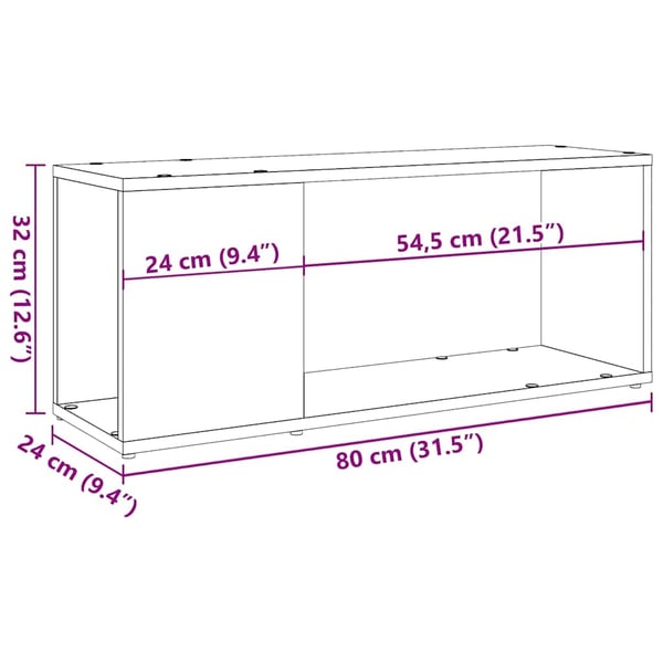 vidaXL TV-benk gammelt tre 80x24x32cm konstruert tre