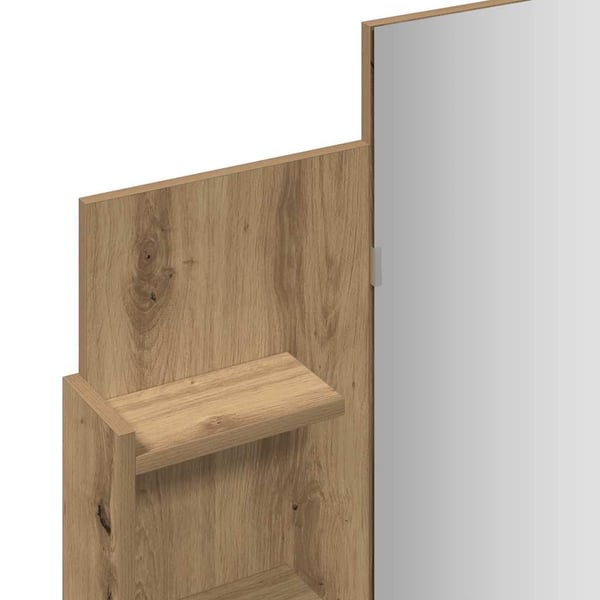 vidaXL Sminkebord med speil artisan eik 96x39x142 cm