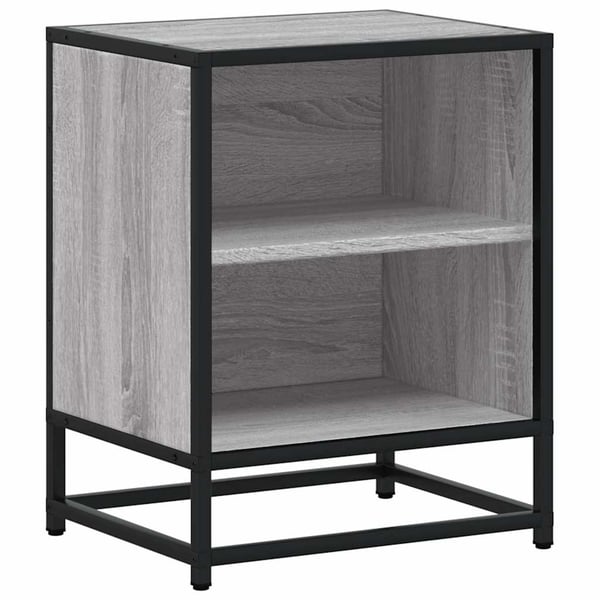 vidaXL sengebord 40x31x50 cm konstrueret træ og metal grå sonoma-eg