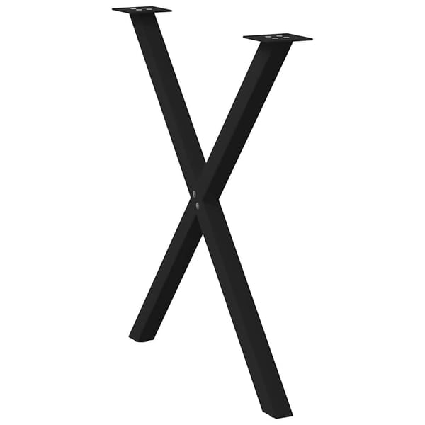 vidaXL Spisebordben X-formet 2 stk svart 70 x (72-73) cm stål