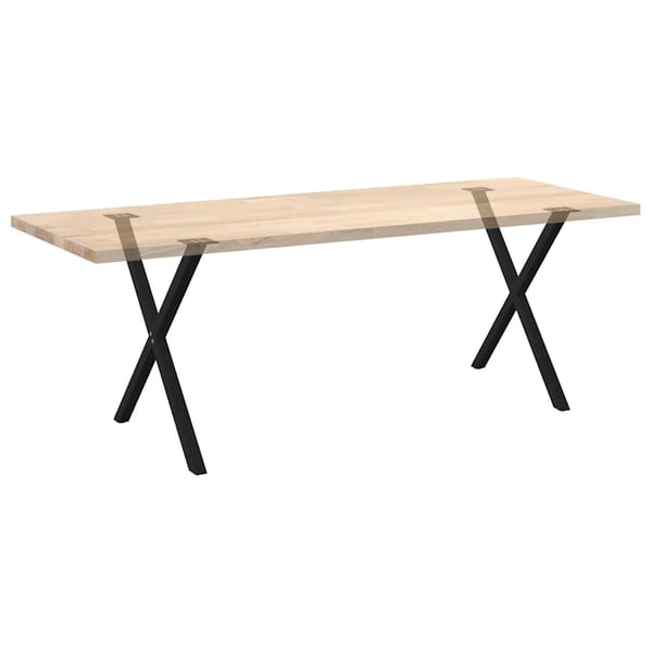 vidaXL Spisebordben X-formet 2 stk svart 70 x (72-73) cm stål