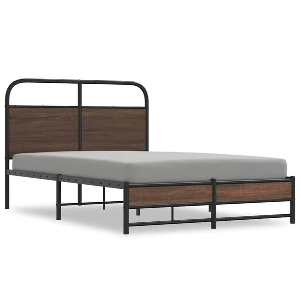 vidaXL sengeramme 140x190 cm uden madras konstrueret træ brunt eg