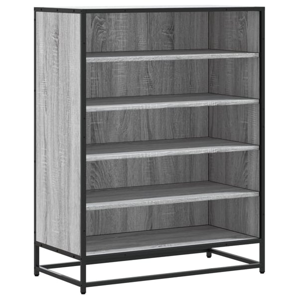 vidaXL Skoskap grå sonoma 75x38x97,5 cm konstruert tre og metall