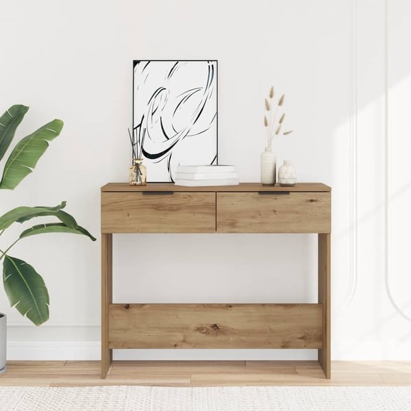 vidaXL Konsollbord artisan eik 90x36x75 cm konstruert tre