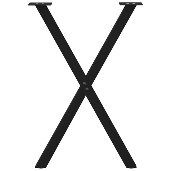 vidaXL Spisebordben X-formet 2 stk svart 50x(72-73) cm stål