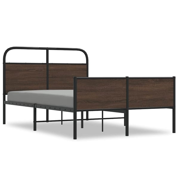 vidaXL sengeramme 120x200 cm uden madras konstrueret træ brunt eg