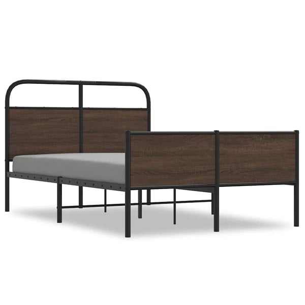 vidaXL Sengeramme uten madrass brun eik 135x190 cm konstruert tre