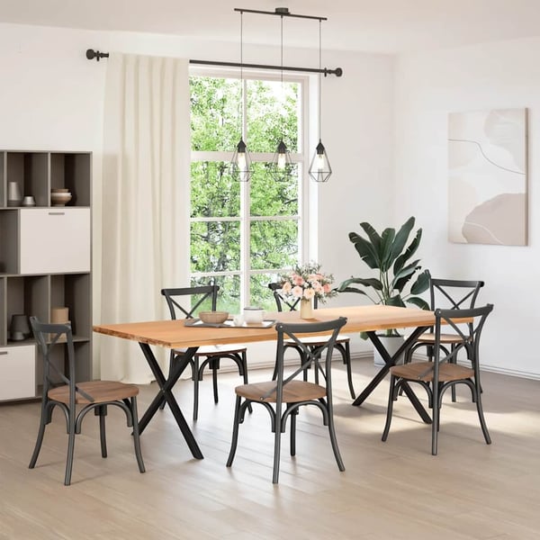 vidaXL spisebordsben X-formet 2 stk. sort 90 x (72-73) cm stål