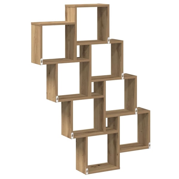 vidaXL Vegghylle kubeformet artisan eik 90x15x119,5 cm konstruert tre