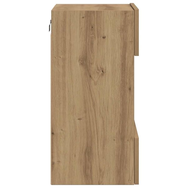 vidaXL Vegghengte skap med LED-lys for TV 2 stk artisan eik 40x30x60,5 cm