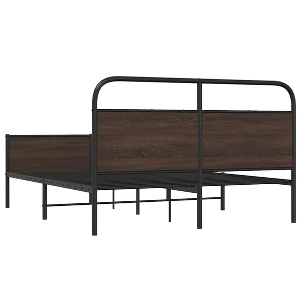 vidaXL Sengeramme i metall uten madrass brun eik 150x200 cm