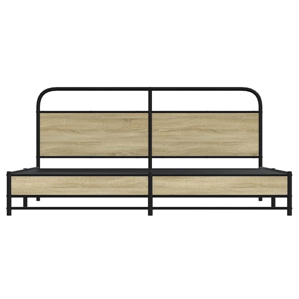 vidaXL Sengeramme i metall uten madrass sonoma eik 200x200 cm