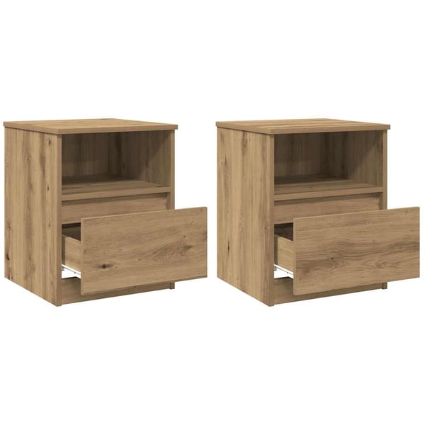 vidaXL Nattbord 2 stk artisan eik 40x40x50 cm konstruert tre