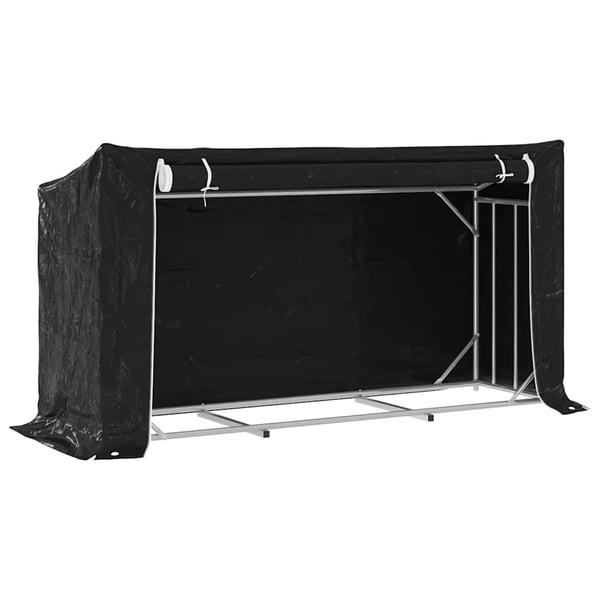 vidaXL Vedstativ med regntrekk 200,5x60,5x110,5 cm galvanisert stål