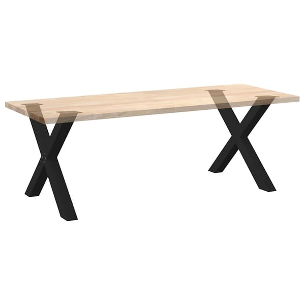 vidaXL Spisebordben X-formet 2 stk svart 90 x (72-73) cm stål
