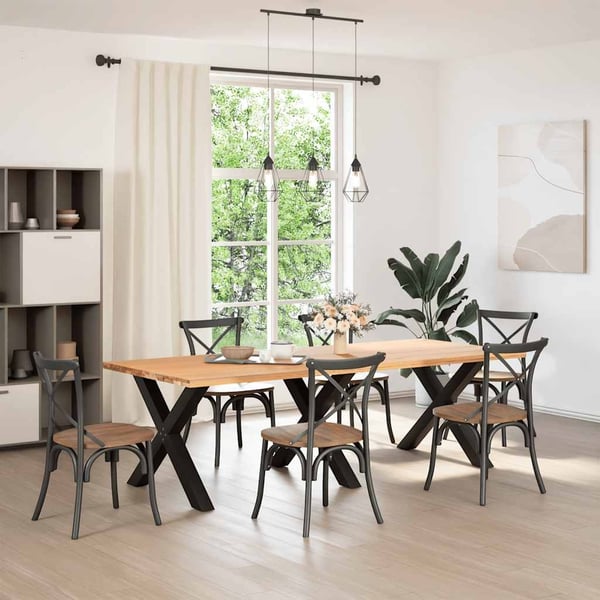 vidaXL spisebordsben X-formet 3 stk. sort 90 x (72-73) cm stål