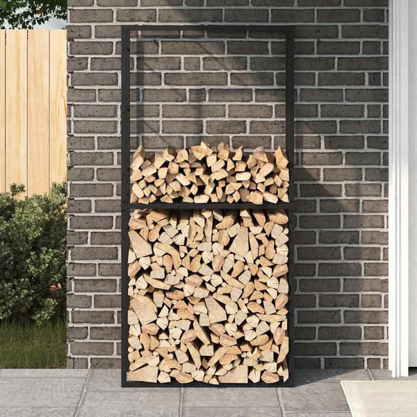 vidaXL brændestativ 100x30x209 cm stål sort